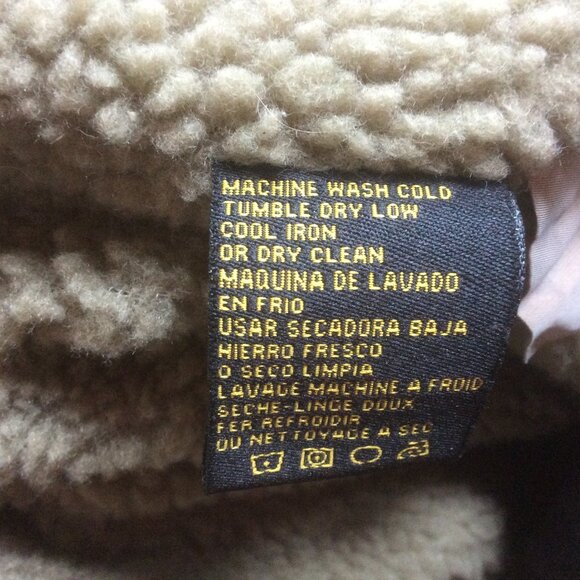 Stanley Black Hooded Canvas Faux Sherpa Lined Heavy Duty Utility Jacket Medium - Picture 6 of 7